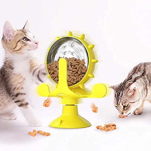 Interoceey Interactive Cat Toys Pet Pet играчки тркала со храна што дистрибуира смешни играчки храна храна катапулт мачка играчка играчка