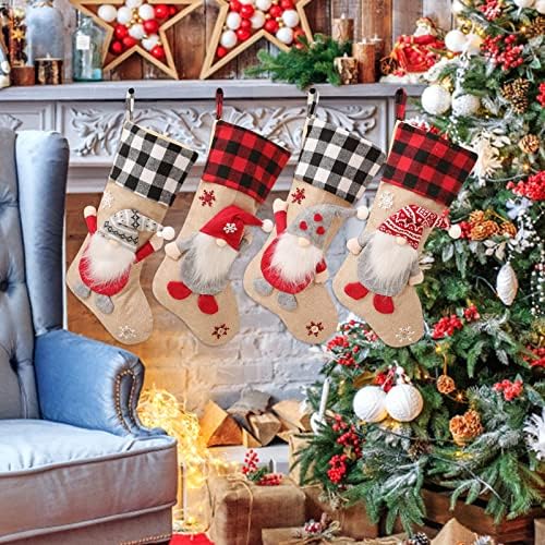 Лесни божиќни топки Божиќно порибување Големи Божиќни чорапи Декорација Дедо Снежаман ирваси порибување Божиќни украси и забавен додаток