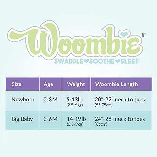 Woombie Оригинално бебе за бебиња - смирувачко, памучно бебе за бебиња - носено бебе ќебе, пролетно летање, 14-19 фунти