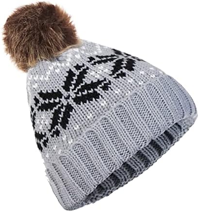Пом факс волнена плетена капа снегулка Божиќ плетејќи нејасна капа, топли бејзбол капачиња U од бејзбол капа