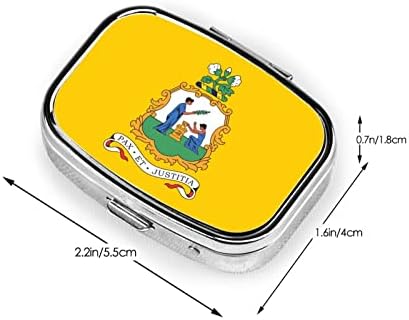 Национален Амблем На Сент Винсент И Плоштадот Гренадини Мини Кутија За Пилули Оддели За Патување Медицина Организатор Преносна Метална