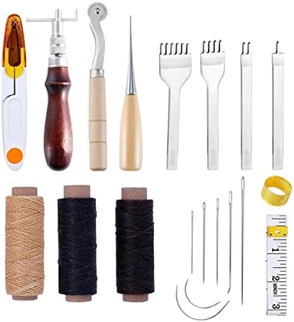 Genigw Професионална кожна занаетчиска алатка комплет за шиење на рака за шиење на удар за шевови