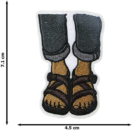 JPT - двојни стапала пеш Сандали чевли панталони нозе фармерки симпатична цртана филм извезена апликација железо/шиење на закрпи значка