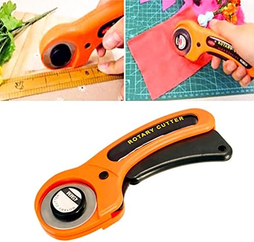 45мм кружна остра ротирачка секач со нож за ножеви со ножеви за шиење ватенки за хартија од ткаенина кожа DIY алатка за сечење -