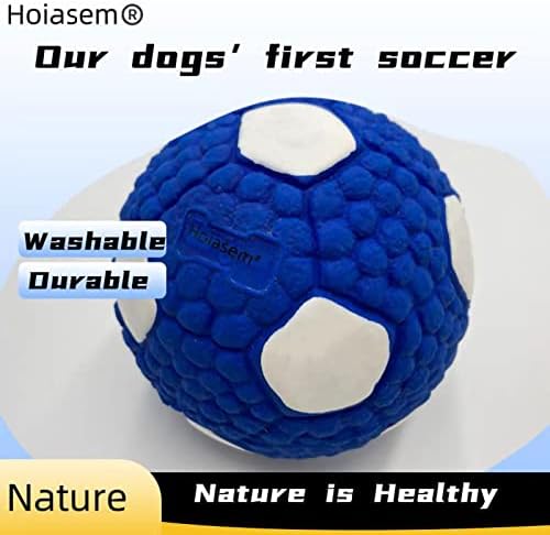 Хојасем 4 Спакувајте Средно Писклив Латекс Куче Играчки Топки Фудбал Рагби Донеси Интерактивна Играчка За Средни Мали Кучиња