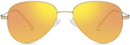 ХЕЛЕС Класичен Полн Раб Метални Очила За Читање Поларизирано Злато Огледало Очила За Сонце Читач Со Една Визија-Злато| / +2.00