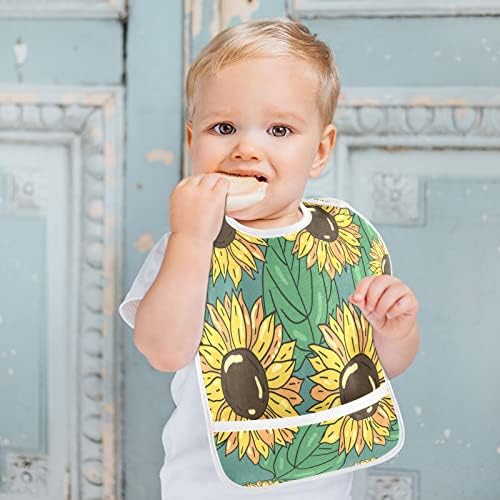 Емилор сончоглед Зелени лисја бебешки битки за девојче девојче што храни со водоотпорни мали деца за деца за јадење на момчиња за хранење