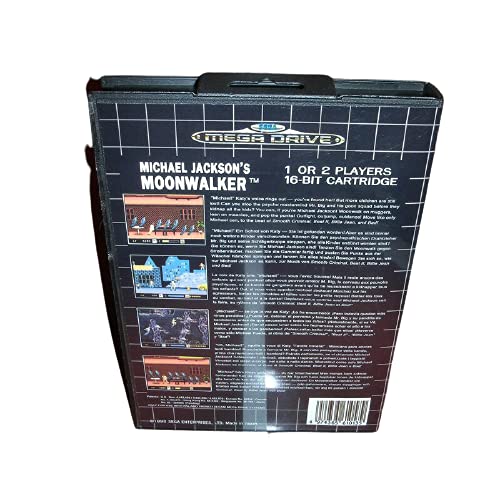 Корица на Месечината ЕУ на Адити Мајкл acksексон со кутија и прирачник за Sega Megadrive Genesis Video Game Console 16 бит картичка