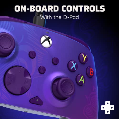 ПДП РЕВАНШ Напреден Жичен Контролер За Xbox Серија X|S, Xbox One, Windows 10/11-Виолетова Бледнее