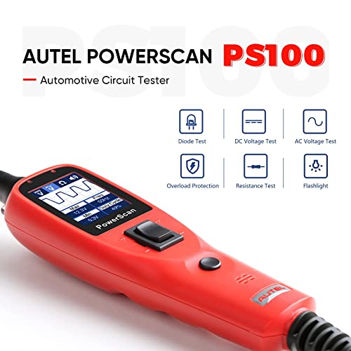 Autel PS100 Комплет за сонда на колото за напојување, тестер за автомобилско коло, алатка за дијагностицирање на електричен систем 12V