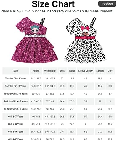 Л. О. Л. Изненадување! Девојки Нивоа Фустан Слика Печатење Слоевит Едно Рамо Обичен Фустан Течен Фустан Големина 6-12