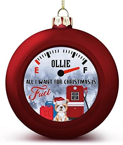Гасна пумпа Chirstmas Dog Ball Ornament, 2022 гас украс, сè што сакам за божиќни лични карти за топки за гориво што висат зачувување