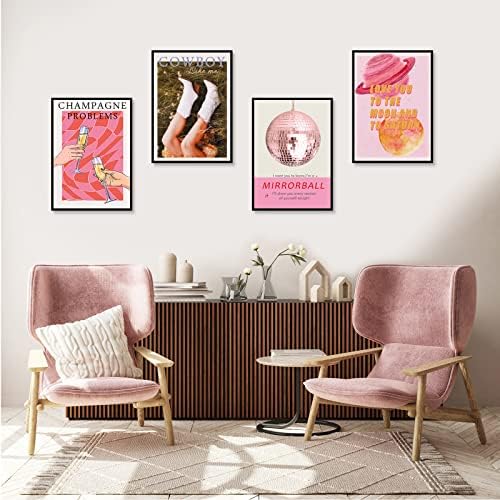 Kache Pink Taylor Music Midnights Постери за соба естетски шампањски проблеми печатени wallидни уметности подготвени ретро музички