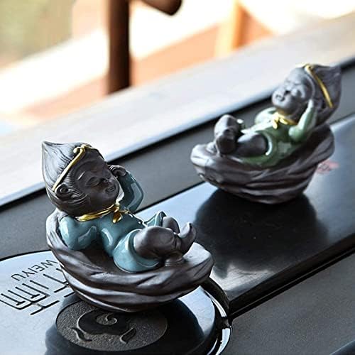 Кинески виолетова глина/Зиша чај миленичиња Чи Тјан да Шенг Вуконг Мајмун статуи, Декорацијата за додатоци за чај од кунгфу, за дома