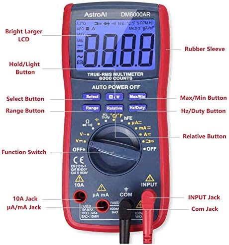 Astroai Digital Multimeter Volt Meter 4000 броење и пакет за броење од 6000