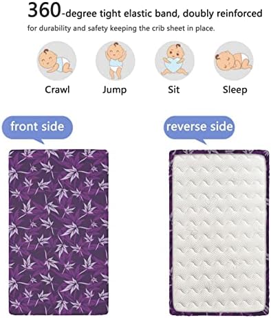 Индиго тематски опремени мини чаршафи, преносни мини креветчиња со меки и затегнати облеки за креветчиња за момче или расадник,