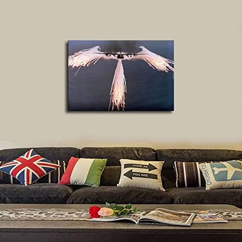 AC-130 Air Gunship Spitfire Fighter Poster и Wall Art Print Print Modern Moder Decor Decor за спална соба