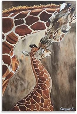 Животински Постери Жирафа Мајка Расипува Бебе Постери За Момчиња Соба Диносаурус Постери Платно Ѕид Уметност Отпечатоци За Ѕид Декор