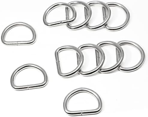 Phituoda 60PCS метални Д-прстени тока, метална тока за мрежи, асортиман на прстенести асортиман d прстени за шиење и чанти за приврзоци за приврзоци