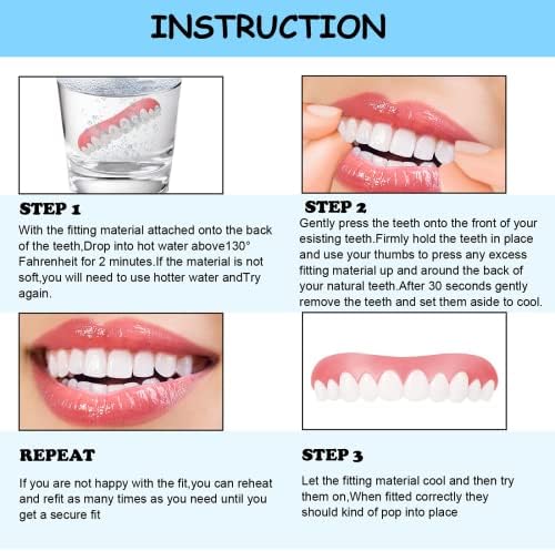 4 Постави лажни заби за исчезнати заби, комплет за протези на DIY за прикривање на заби што недостасуваат заби за пополнување на заби
