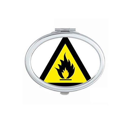 Предупредување симбол на жолто црн оган триаголник пребројување преносен преклопен шминка со двојни странични очила
