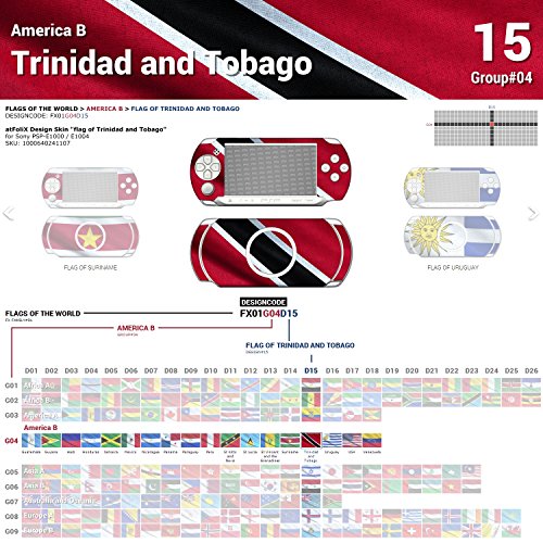 Sony PSP-E1000 / E1004 Дизајн на кожата „Знаме на Тринидад и Тобаго“ налепница за PSP-E1000 / E1004