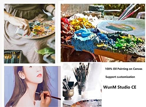 Wunm Studio CE шарен цвет што виси слики рачно насликано апстрактно масло сликарство на платно wallидни уметности слики за дневна соба