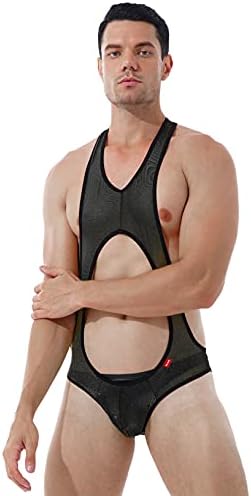 Acsuss mens кратко време геј џокер -меш меш тела тела еротски синглови за борење на долна облека
