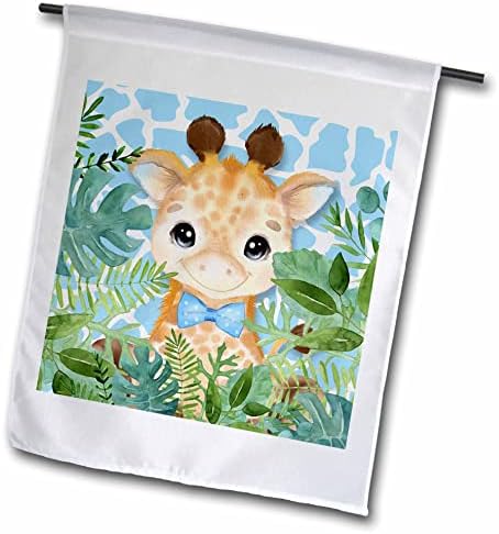 3дроза Бебешка Жирафа Со Сина Машна И Тропски Лисја За Момчиња-Знамиња