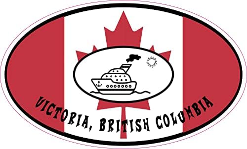 Стикерталк Брод Знаме Овална Викторија Британска Колумбија Винил Налепница, 5 инчи на 3 инчи