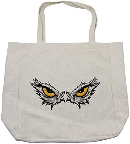 Торба за купување на окото Амбесон, агресивен поглед на птица грабна цртана маскота Хантер Фалкон Игл Хок, еко-пријателска торба за еднократна