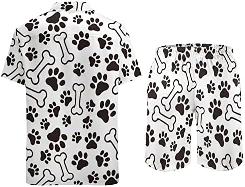 Кучиња шепа и лак за мажи со 2 парчиња плажа на Хавајски копче надолу со кошула со кратки ракави и костуми за шорцеви