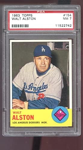 1963 Топпс 154 Волт Алстон ПСА 7 оценета бејзбол картичка НМ Лос Анџелес Доџерс - Плочани бејзбол картички