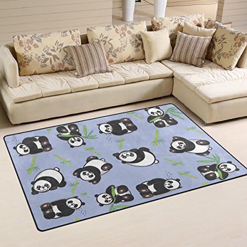 Regивотен килим за животни, симпатична панда за изразување на панда, не-лизгачки доормат за живеење за живеење во соба за соби