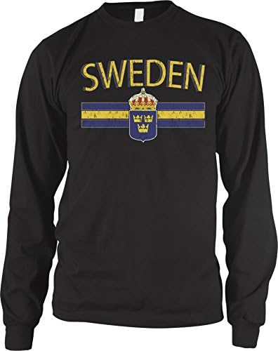 Шведска знаме на машкото знаме на Амдеско и сртот на земјата, шведска кошула со долги ракави со раце