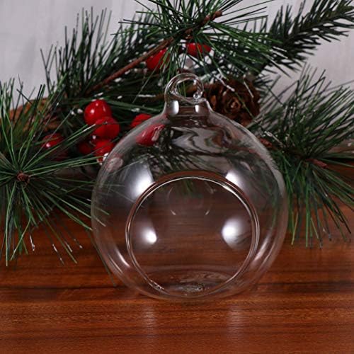 Амосфун 3 парчиња сфера јасни украси за занаети за пополнување на Божиќната топка- Божиќна транспарентна празна висечка топче дупка дизајн Божиќ