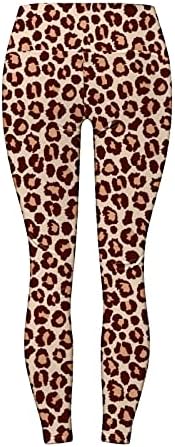 Женски Крст Половината Јога Хеланки Леопард Печатење Путер Меки Високи Половини Јога Панталони Целосна Должина Хеланки