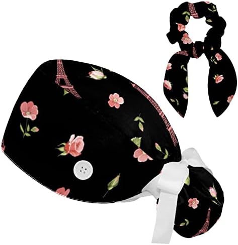 Јапонско работно капаче за цвеќиња со копче и џемпери, чистење капи за жени долга коса, Unisex вратоврски за грб, повеќе бои