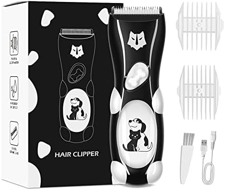 Founouly Black Dog Cat Clippers - Професионални алатки за чешлање безжични за густи палта - комплет за тример за коса со низок бучава