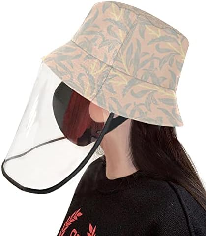 Заштитна капа за возрасни со штит за лице, рибарска капа анти сонце, гроздобер розови сиви лисја