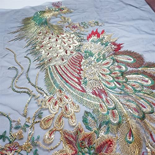 PDGJG Голем продолжение везена чипка апликација за шиење ткаенина за шиење на ткаенини свадба, невестинска наметка, фустан, фустан DIY занаети