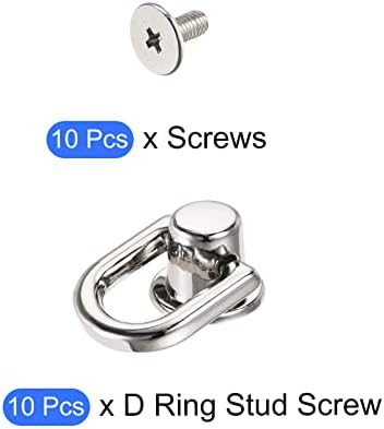 Metallixity D прстен Студ за завртки топка Пост со глава 10 парчиња, столпчиња со топка на копчиња - за домашни занаети DIY хардвер, сребрен