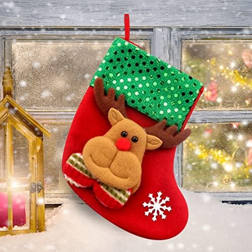 Божиќна торба подарок Божиќно декорација чорапи Кенди Мала торба за декорација на подароци занаети за занаети на отворено 100 метри