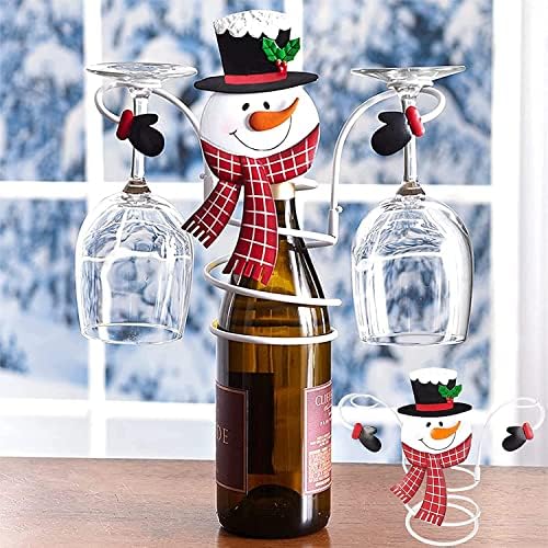 Држач за шише со вино и стакло - држачи за шише со вино и стакло, за лавици за матични лавици кујнски бар маса Божиќни украси, божиќни