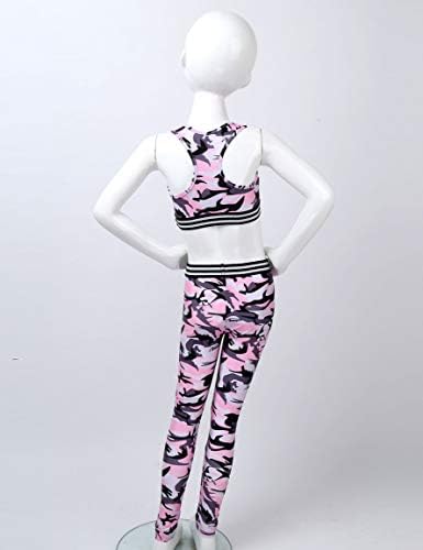 Дигитални девојки на Хаитрили 2 парчиња Дигитални печатени спортски облеки на врвни култури и панталони за теретана за танцување за вежбање