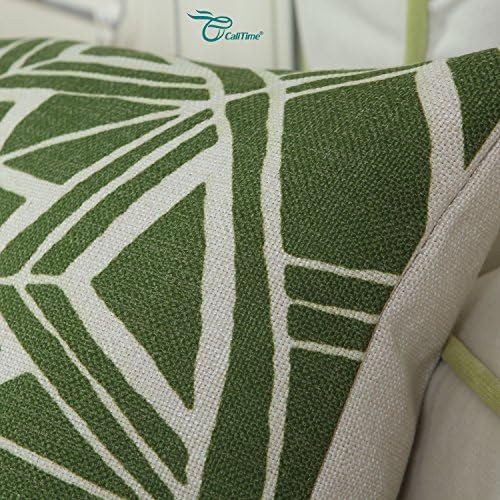 Калитим платно за платно за покривање на перница за кауч софа дома декорација модерен компас геометриски 12 x 20 инчи маслиново зелена