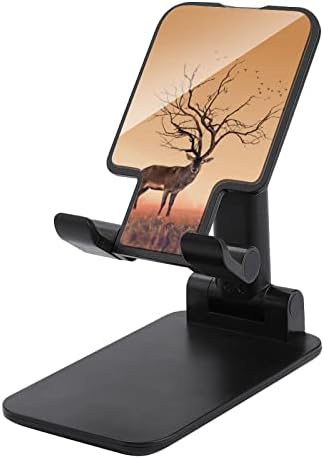 Суво дрво како црвен елен, мобилен телефон, стои за биро за преклопување на висината на држачот на телефонот, прилагодлив цврст штанд
