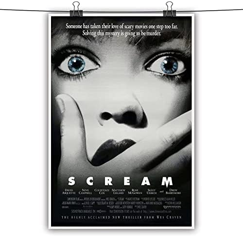 Крик постер 1996 Класичен хорор филм Постер 12x18inch Нераспорен платно wallидни постери за постери за естетска готска соба