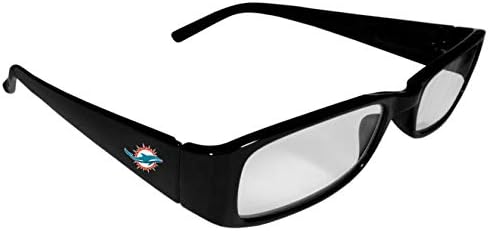 Siskiyou Sports NFL Мајами делфини унисекс печатени очила за читање, 1,50, црна, една големина