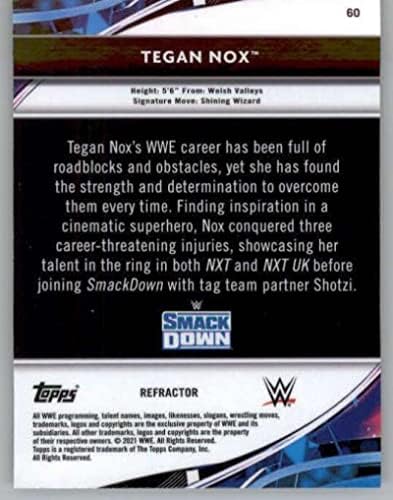 2021 Topps Finest WWE Refarcater 60 Tegan Nox Carting Carding Card